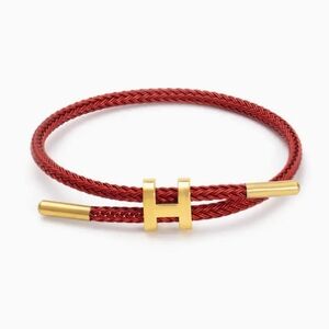 #97151 Trendy Fabulous Adjustable Titanium Steel H Buckle Bracelet